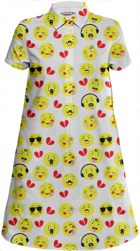 Funky Emoji Shirt Dress $98 - Day Dress (400x521), Png Download