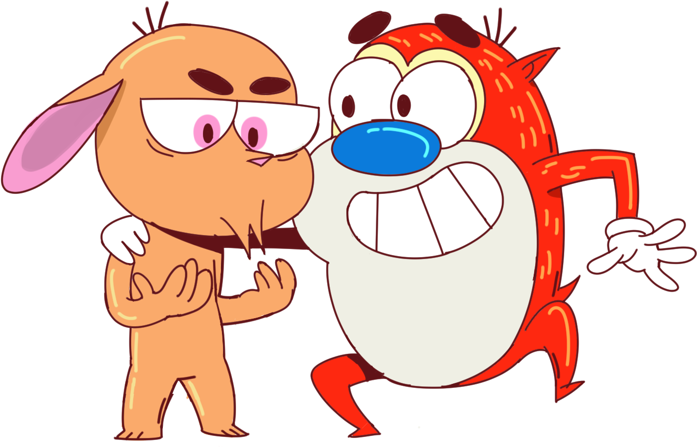 Facial Expression Nose Mammal Cartoon Vertebrate Head - Calarts Ren And Stimpy (1515x1188), Png Download