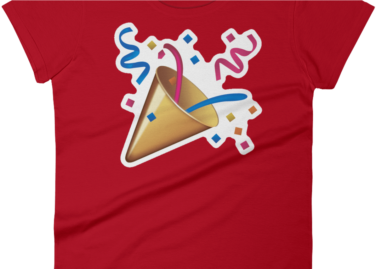 Women's Emoji T Shirt Party Popper Just Emoji - Confetti Emojis (1368x855), Png Download