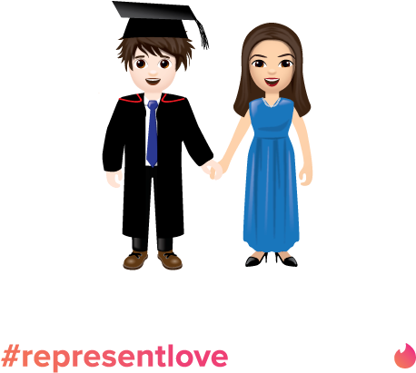 #representlove Https - //emoji - Tinder - Com/ Pic - Cartoon (612x612), Png Download