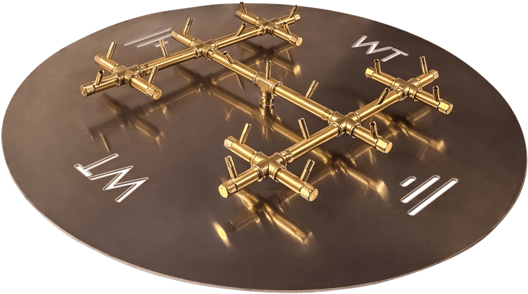 250,000 Btu Warming Trends Crossfire Burner - 22" X 22" Crossfire Original Brass Fire Pit Burner (1160x1160), Png Download