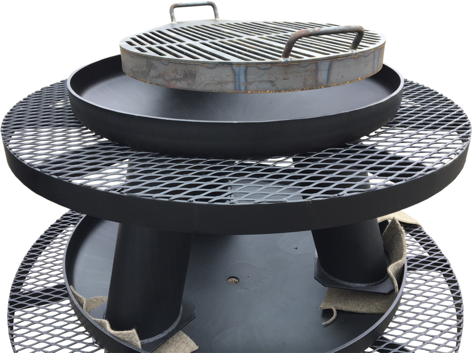 Fire Pit With Grill And Shelf - Outdoor Grill Rack & Topper (1000x999), Png Download