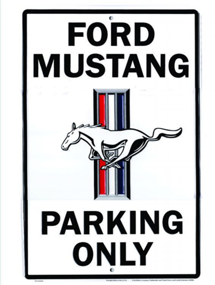 Ge Ford Mustang Large Parking Sign - Mustang Parking Only (980x980), Png Download
