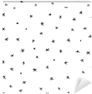 Vector Seamless Hand Drawn Stars And Snow Pattern - Paper (400x400), Png Download