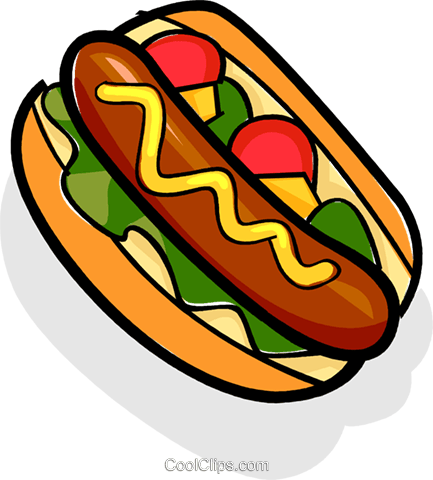 Hot Dog Royalty Free Vector Clip Art Illustration - Dibujos De Hot Dog (433x480), Png Download