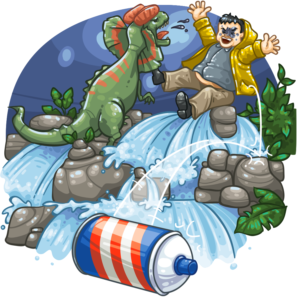 Dilophosaurus Attack (1024x1024), Png Download