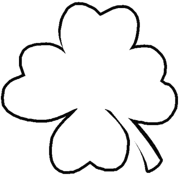 Shamrock Outline - Four Leaf Clover Clip Art (877x800), Png Download