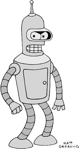 Desaturate - Bender Futurama (485x637), Png Download