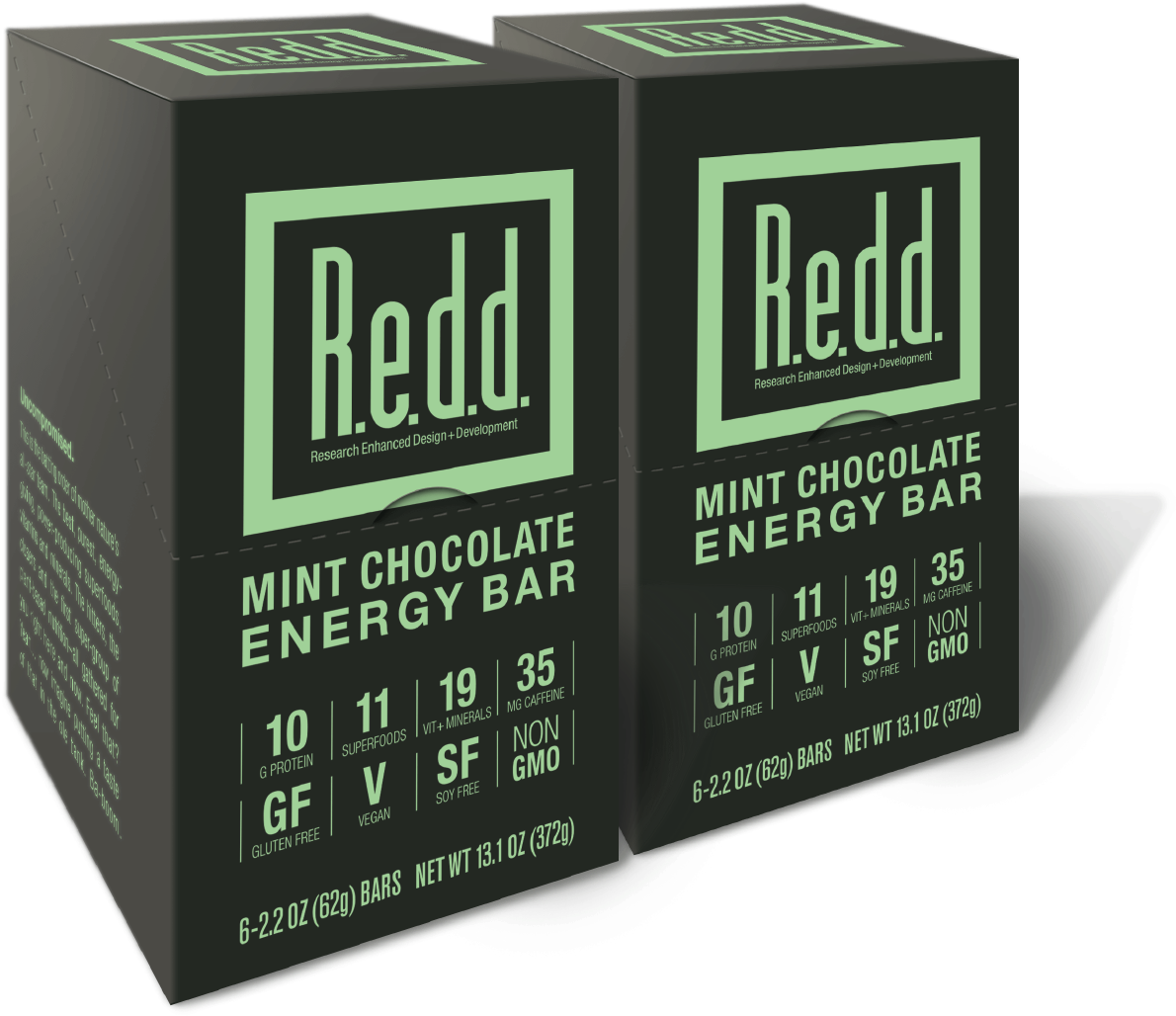 Redd Mint Chocolate Energy Bar - Redd - Superfood Energy Bar Peanut Butter - 6 Bars (1333x1333), Png Download