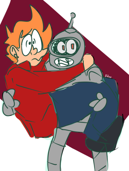 Bender Picking Up Fry Is My Kink - Cartoon (500x666), Png Download