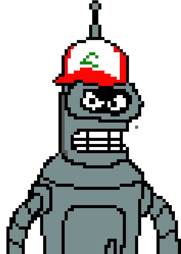 Cytosematic's Bender - Pixel Art (670x840), Png Download