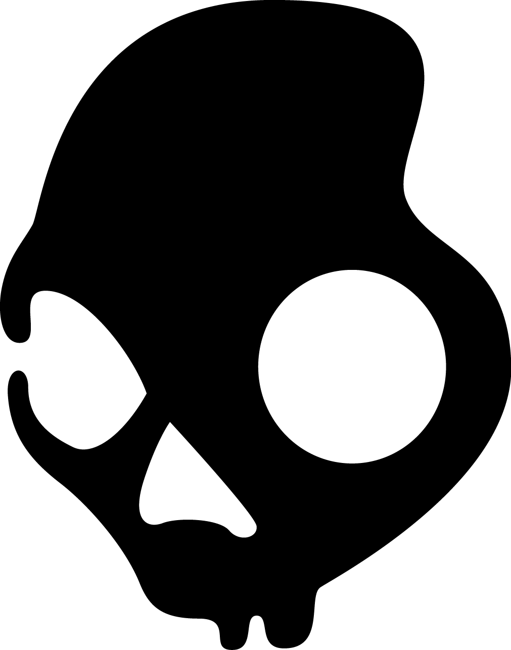 Skullcandy Logo - Logo With A Black Skull (1011x1286), Png Download