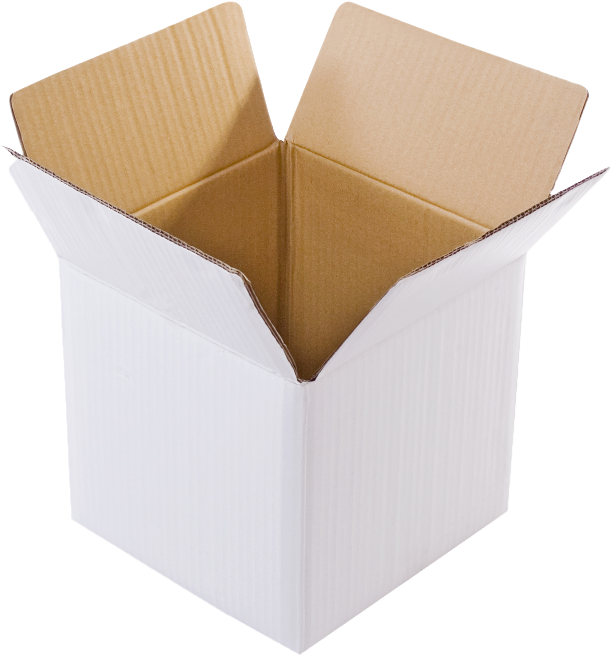 White Cube Box, 5ply - White Corrugated Box (1410x1465), Png Download
