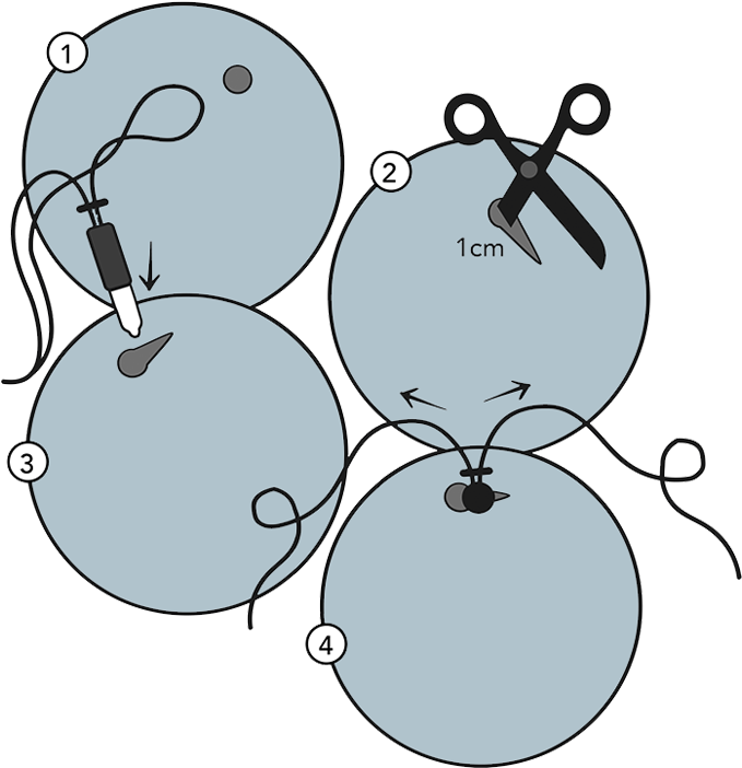 In Iedere Cotton Ball Zit In Het Midden Een Gaatje - Cotton Ball Lights Instructions (697x721), Png Download