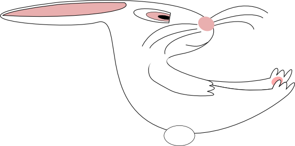 Original Png Clip Art File White And Pink Bunny Svg (600x298), Png Download