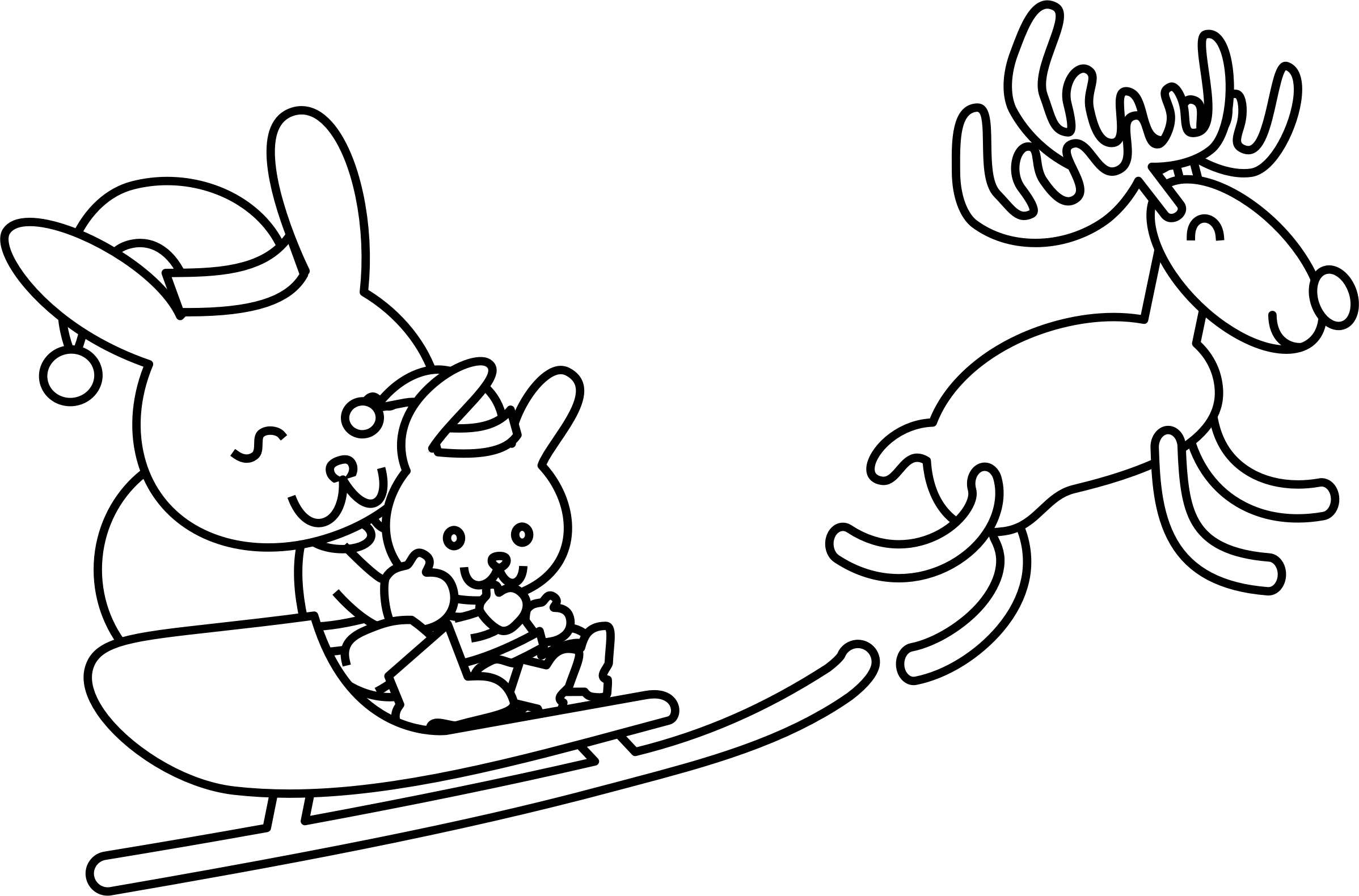 Png Freeuse Download Santa Bunny Coloring Page - Christmas Bunny Coloring Pages (2396x1580), Png Download