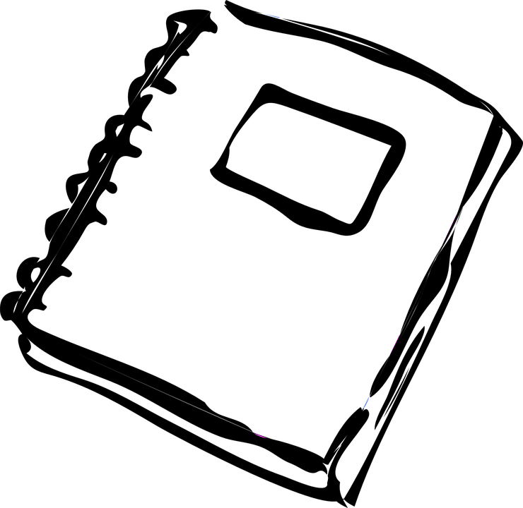 Spiral Notebook - Homework Clip Art Black And White (740x720), Png Download