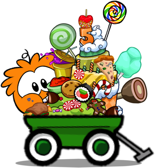 Food Cart - Club Penguin Food (616x694), Png Download
