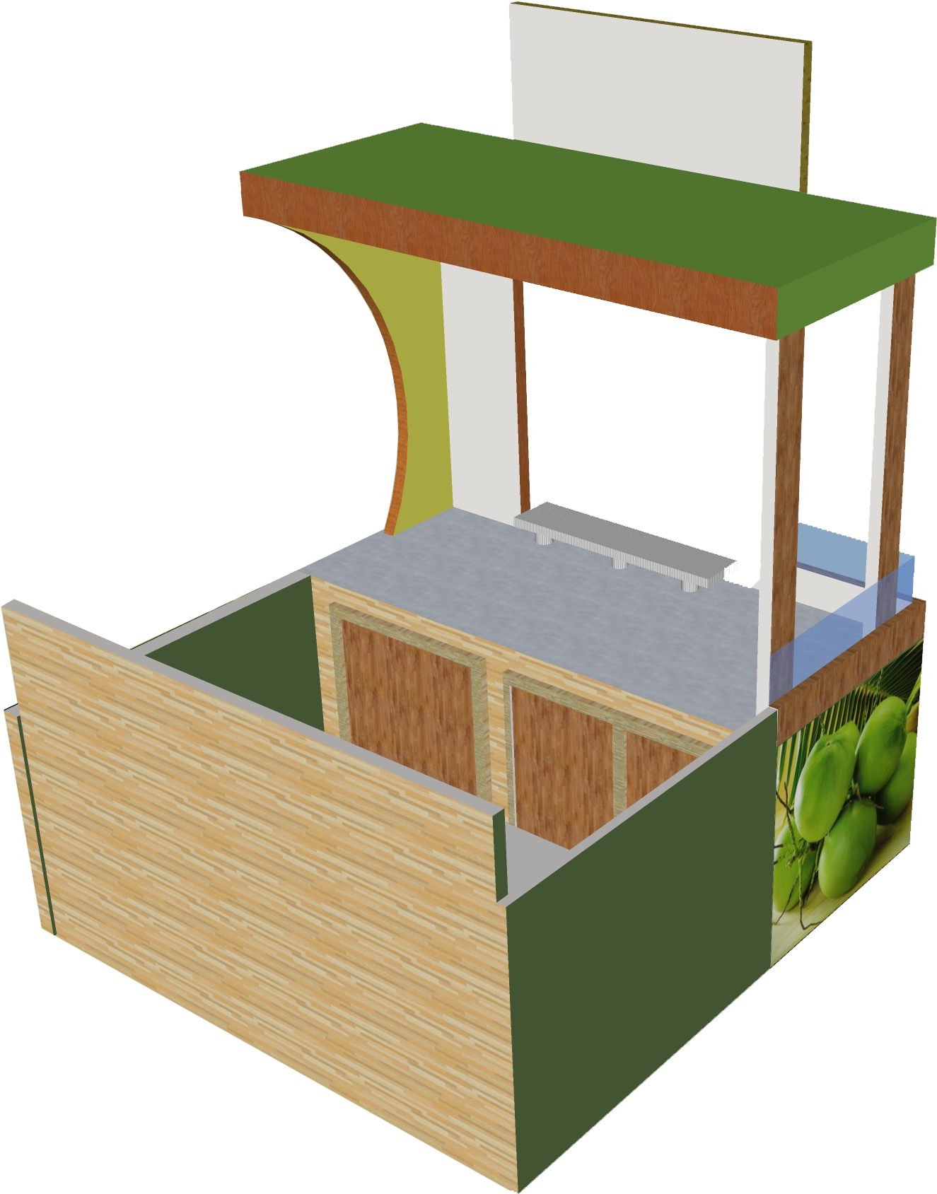 Back - Food Cart Design (1548x1744), Png Download