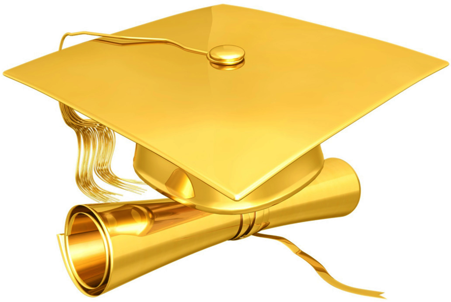 Cap And Diploma Images - Gold Cap And Diploma (896x600), Png Download