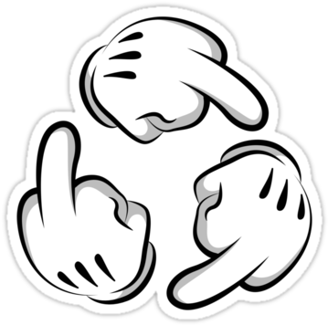 Resultado De Imagen Para Mickey Mouse Hands Gun (375x360), Png Download