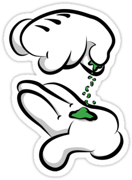 Mickey Mouse Hands Weed Download " - Mickey Mouse Smoke Weed (375x360), Png Download