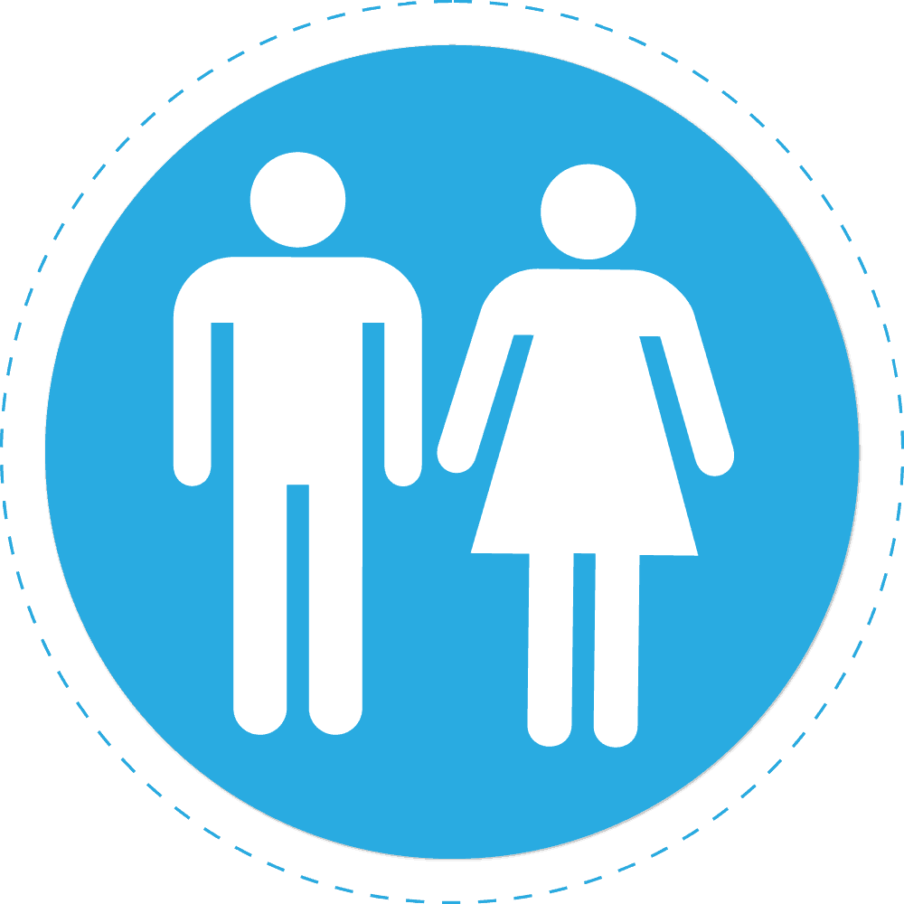 Adult Swimming Lessons - Woman And Man Bathroom Sign (1000x1000), Png Download