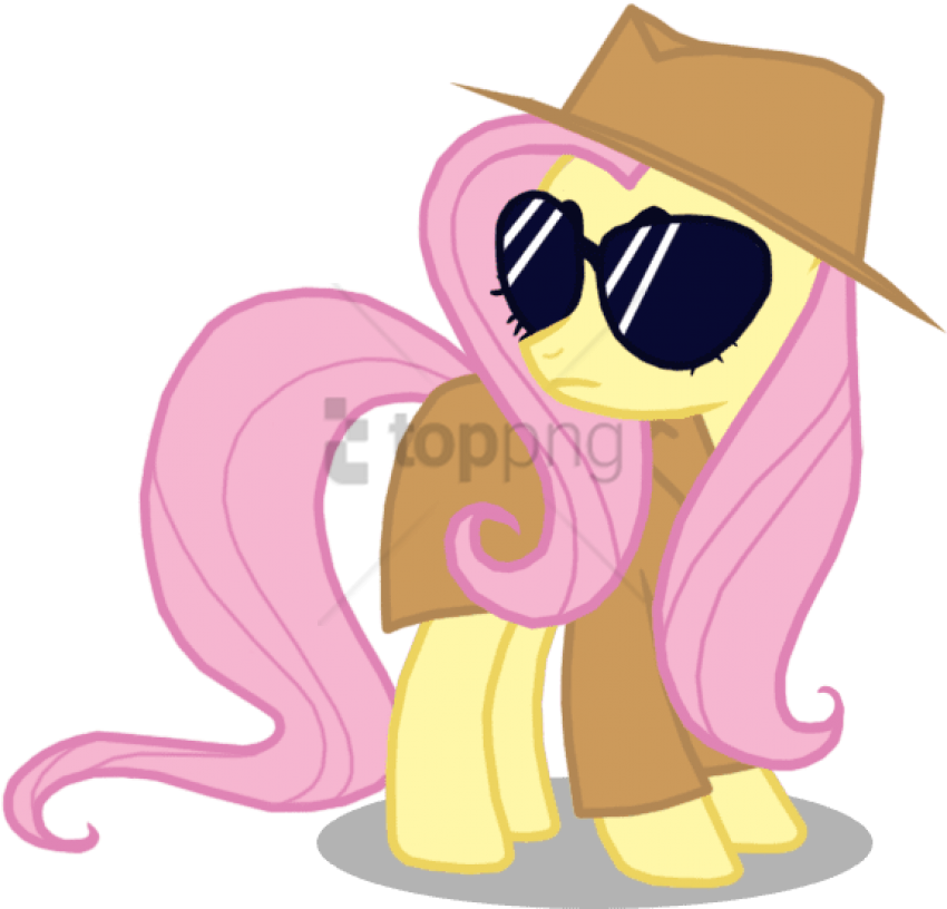 Thelastgherkin, Disguise, Fluttershy, Safe, Simple - Secret Agent Fluttershy (574x551), Png Download