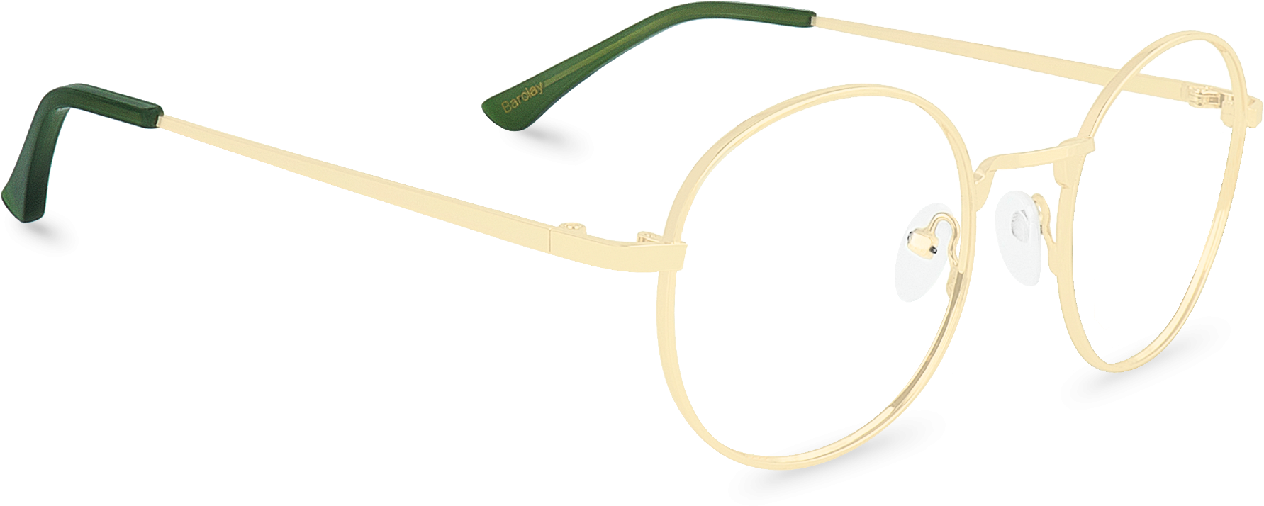 Corner View Of Barclay Gold Round Glasses Made From - Plastic (1800x1200), Png Download