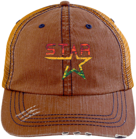6990 Rasta Star Distressed Unstructured Trucker Cap - I'm Under Construction Distressed Trucker Cap (480x480), Png Download