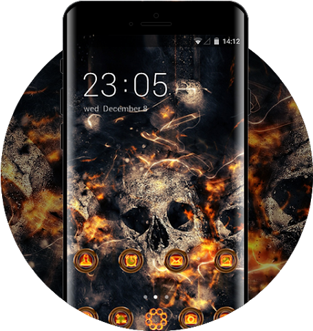 Theme For Vivo V5 V5 Plus Fire Skull Hd Wallpaper لقطة - Theme Lenovo P1 Turbo (480x480), Png Download