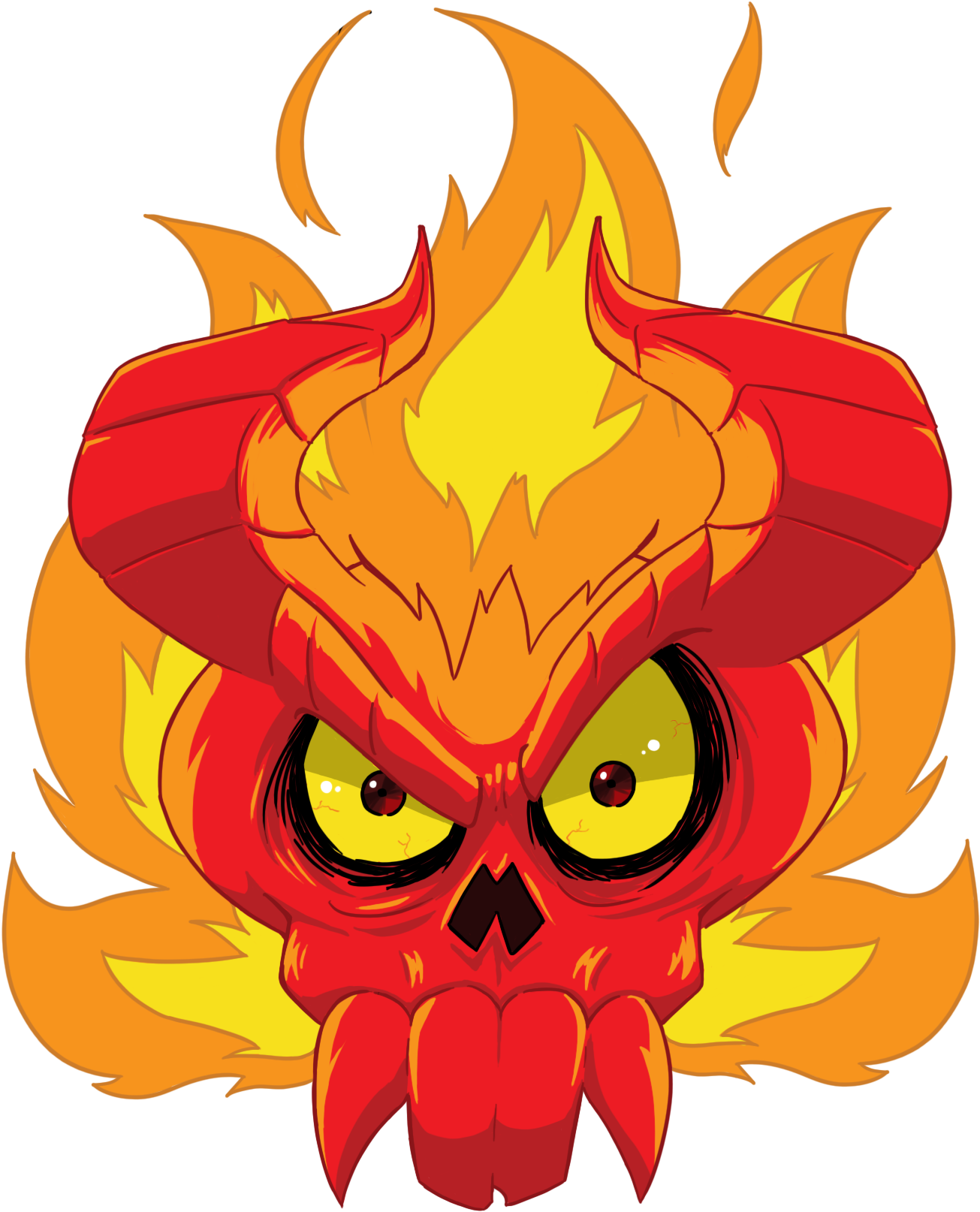 Flaming Skull T-shirt Design At The Customskulls Store - Flame (2000x2000), Png Download