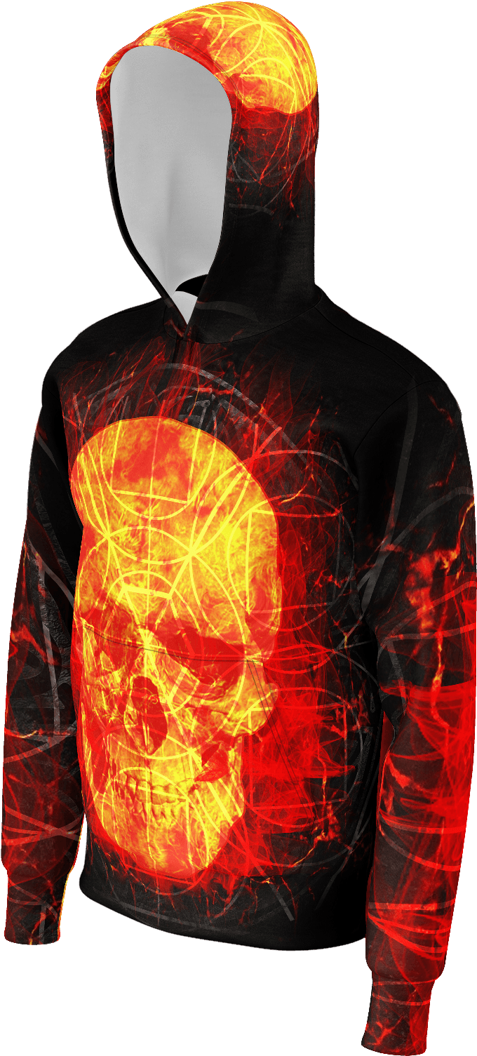 Matrix Fire Skull Hoodie - Hoodie (1600x1600), Png Download