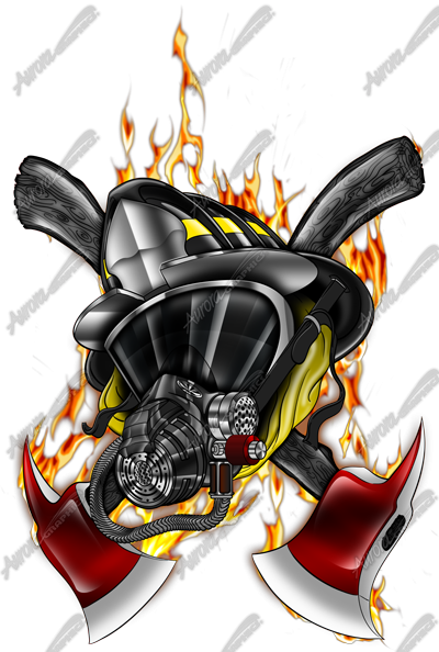 Kết Quả Hình Ảnh Cho Firefighter Skull - Firefighter Helmet And Mask (400x594), Png Download