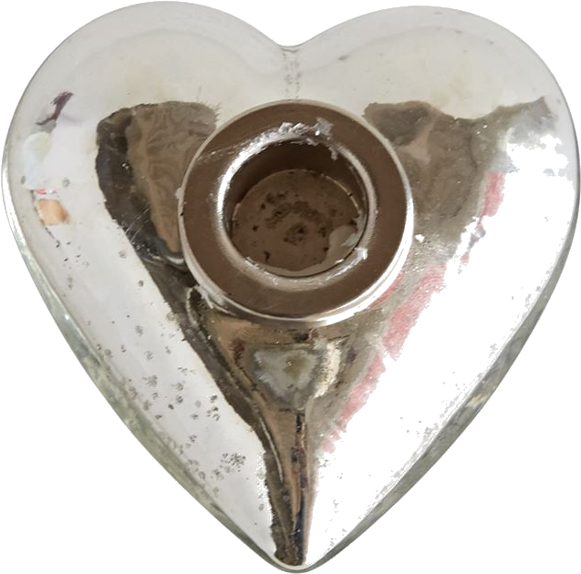 Mercury Glass Heart Taper Holder (1000x1000), Png Download