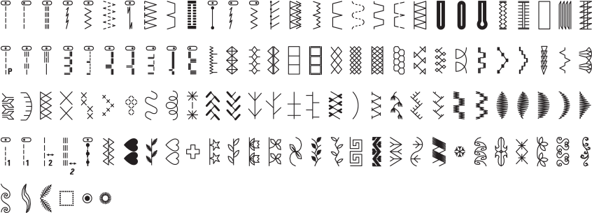 Bernette 38 Swiss Design Computerized Sewing Machine - Bernette 38 Stitches (1200x320), Png Download