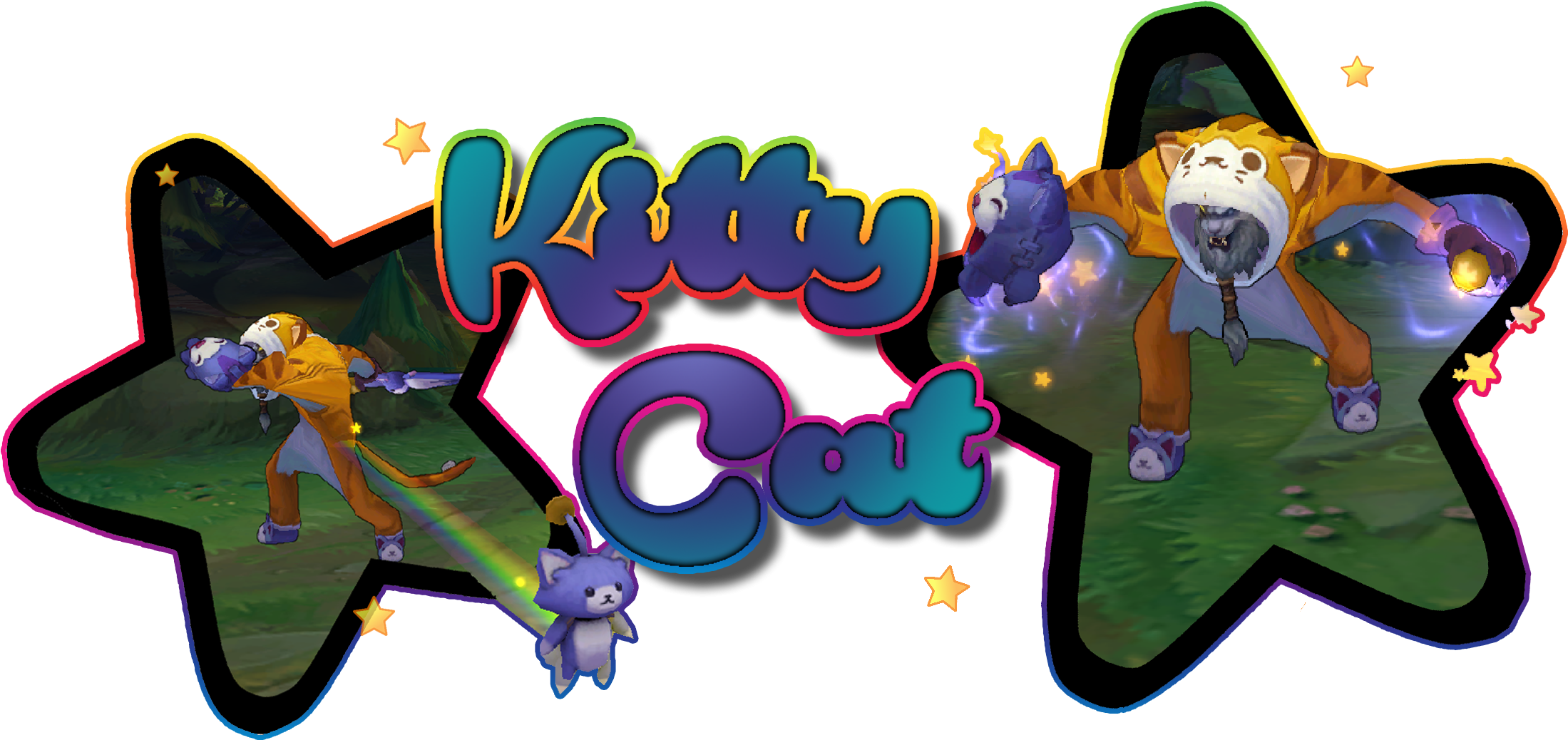 Kitty Cat Rengar Rengar Clipart - Clip Art (2247x1098), Png Download