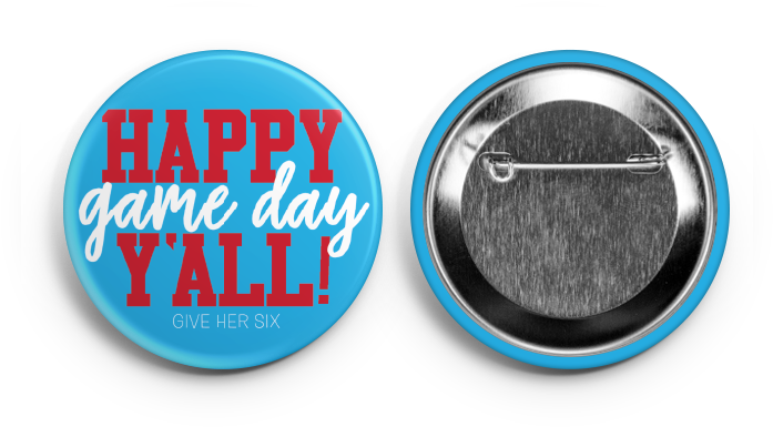 Happy Game Day Button - Clothing (709x397), Png Download