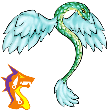 Winged Serpent (357x359), Png Download