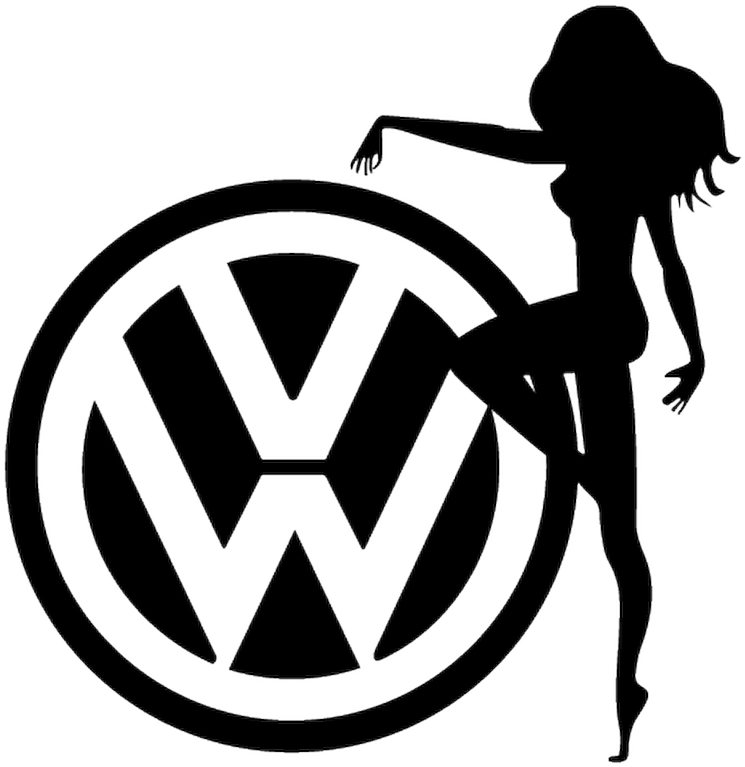 Jdm Vw Sexy Girl Decal - Volkswagen Logo Black (800x800), Png Download