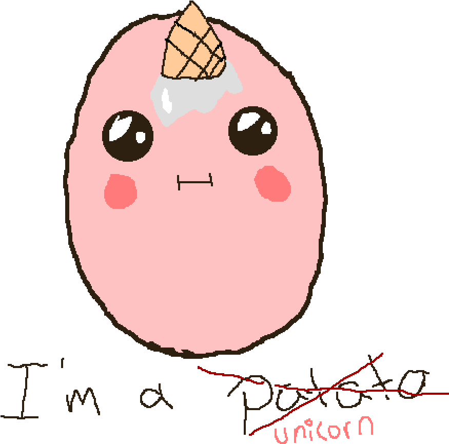 Kawaii Unicorn Potato (1000x956), Png Download