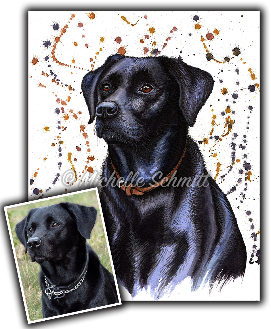 Black Lab - Black Labrador Circle Necklace - White M (1000x1201), Png Download