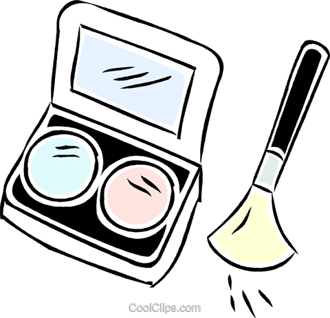 Cosmetics With Makeup Brush Royalty Free Vector Clip - Ilustração Pincel Maquiagem (480x463), Png Download