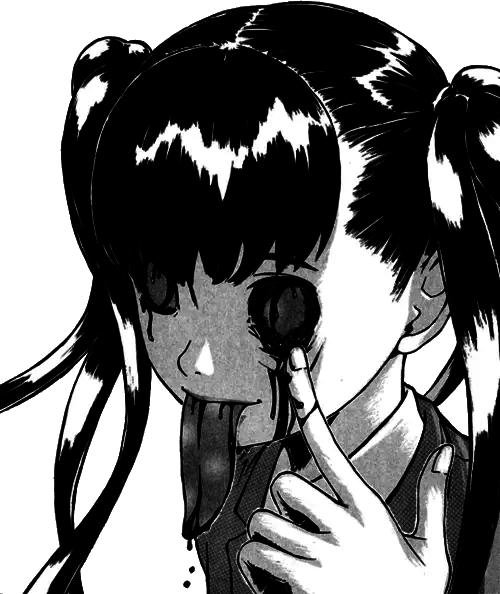 I'm The Queen - Anime Girl Black And White (500x594), Png Download