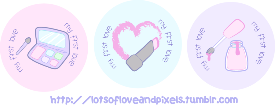 My First Love - Cute Make Up Png (900x343), Png Download