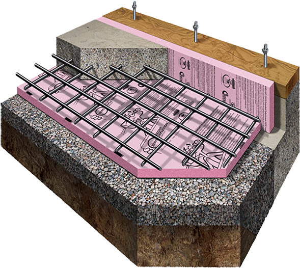 Below-grade Under Slab System With Foamular® Rigid - Owens Corning (636x636), Png Download