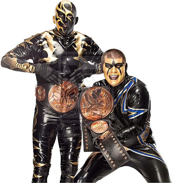 Wwe Tag Team Championship Gold Stardust Render By Dinesh-musiclover - Goldust And Stardust Tag Team Champions (600x639), Png Download