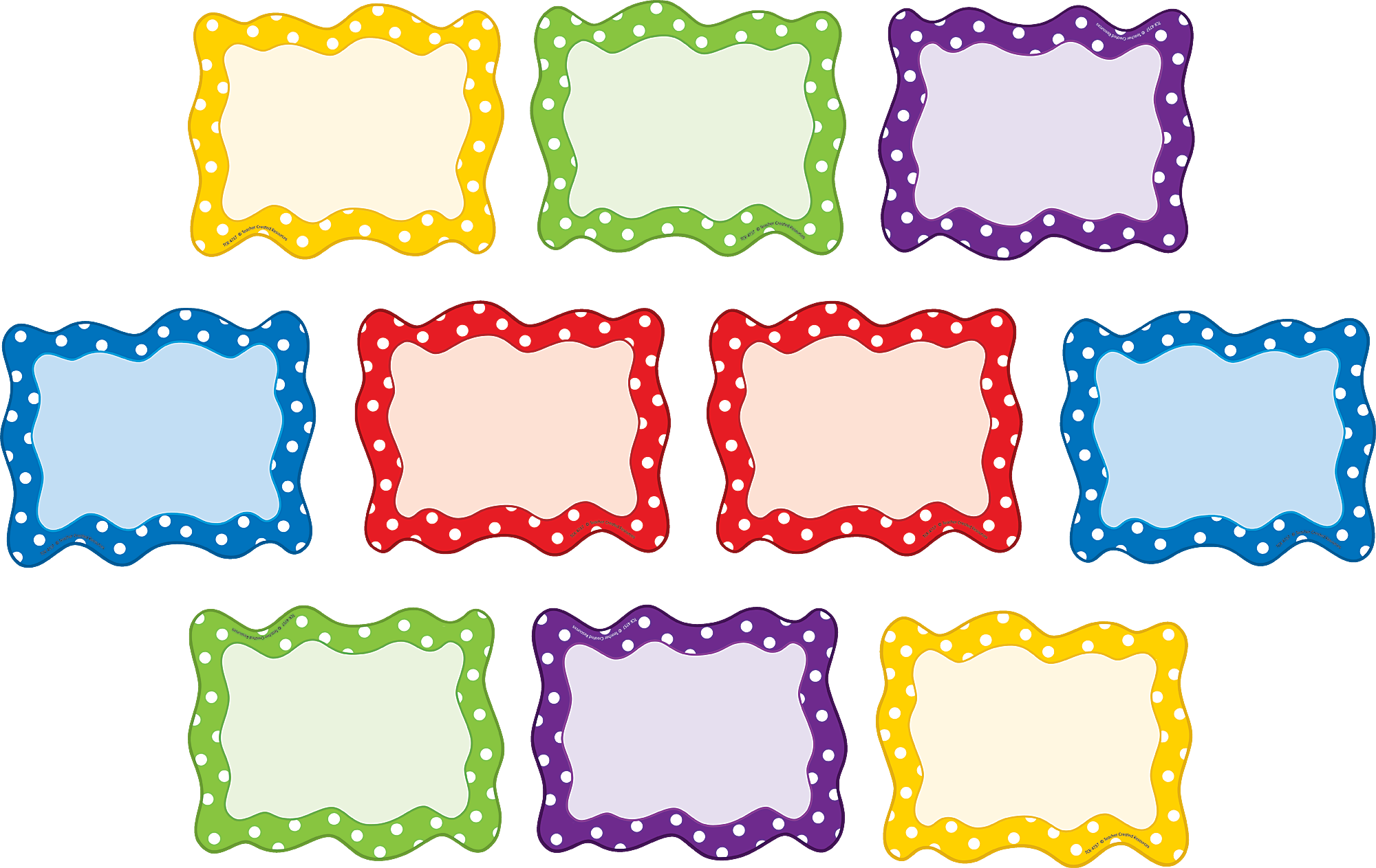 Polka Dot Label Borders (2000x1263), Png Download