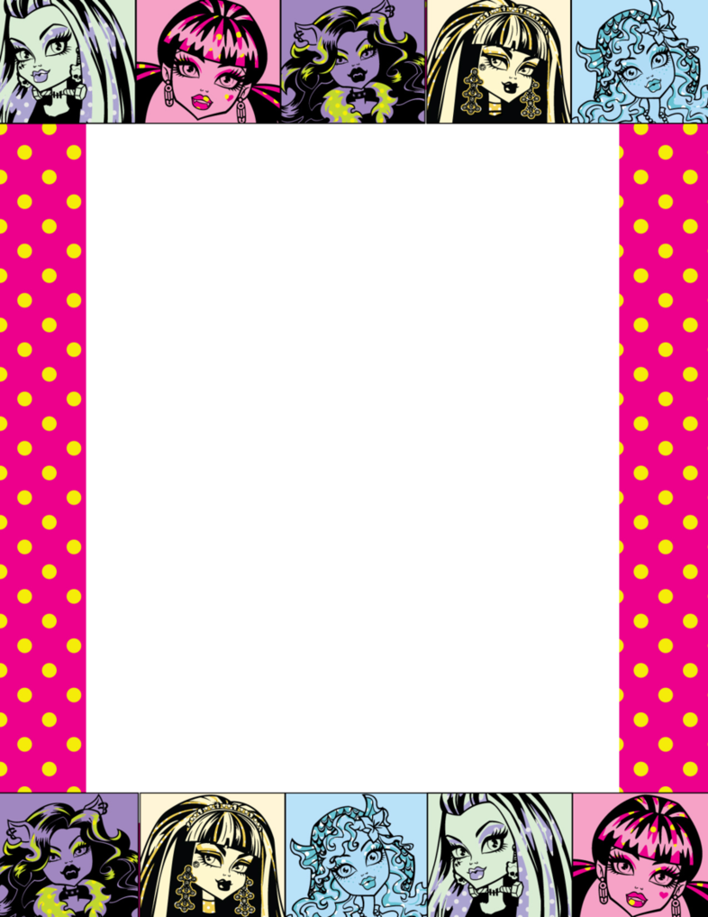 Frame Clipart Monster - Monster High Border (786x1017), Png Download