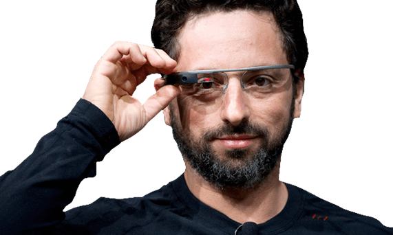 Sergey Brin Google Glass - Sergey Brin (571x342), Png Download